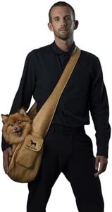 Noah & Paw Dog Sling Carrier for Small Dogs 5-18lb, Dog Sling for Small Dogs and Cats, Dog Carrier with Adjustable Padded Strap, Vegan Leather Lined with Fur, Double Safety Feature, Machine Washable