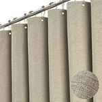 BTTN Fabric Shower Curtain - Linen Textured Weighted Cloth Shower Curtain Set with 12 Plastic Hooks, Hotel Spa Luxury Neutral Decorative Bath Curtains for Bathroom, Machine Washable - 72x72, Khaki/Tan