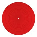 Turntable Platter Mat, 12 Inch Diameter Silicone Turntable Mat Anti-Static Anti-Slip Turntable Pad Record Player Mat LP Slipmat for Vinyl Record Mat Replacement Accessories (Red)