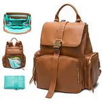 miss fong Changing bag Baby Changing Bags Leather Nappy Changing Backpack Diaper Bags with Insulated Pockets Baby Bags for Mom and Dad, Maternity Bag