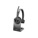 Poly (Plantronics + Polycom) Voyager 4310 UC Wireless Headset Charge Stand (Plantronics) - Single-Ear w/Mic Connect to PC/Mac via USB-A Bluetooth Adapter, Works with Teams, Zoom &More, Black