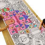 Tiny Expressions Giant Coloring Poster for Kids - Rolled, No Creases 30" x 72" Jumbo Paper Banner for School Parties | Large Pages for Children to Color on Floor or Wall (Princess Coloring Poster)