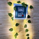 Akaar Decor's Artificial Money Plant/Hydrangea String with Light for Home Decor | Office Decor | Hanging Vine Creeper with Light | Door Wall Balcony Decor | Party Festival (Money Plant)