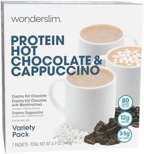 Wonderslim Protein Hot Drink, Variety Pack, Low Sugar, Low Carb, Keto Friendly & Gluten Free (7ct)