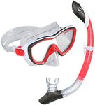 U.S. Divers 281015 Diva II Mask Island Dry Snorkel Combo, Red/White