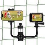 Multi-camera Fence Mount Compatible for GoPro/Mevo Start Smartphone Fence Clamp Compatible for DJI Action/Osmo Pocket 3/2/Insta360/ for Pocket Radar Game Changing Kit for Baseball Softball Tennis