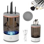 Pro Electric Makeup Brush Cleaner Machine,Automatic Spinning Cosmetic Brush Cleaner for All Size Beauty Makeup Brushes Set,Great gifts for Female wife, girlfriend (Black- Rechargeable Battery)