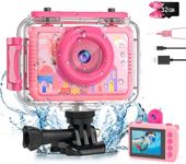 PROGRACE Kids Digital Waterproof Camera - 2024 Upgrade Underwater Camera Birthday Gifts for Girls Children Action Camera with 32GB SD Card, Pool Toys for Kids Age 4 5 6 7 8 9 10 12