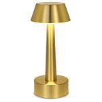 Egobasic Cordless Small Table Lamp, Gold Battery Operated Lamp for Restaurant Dinner Table, Rechargeable 3 Way Dimmable Light Touch Portable Mini Metal Lamp for Dining Room Patio Bar Outdoor Décor