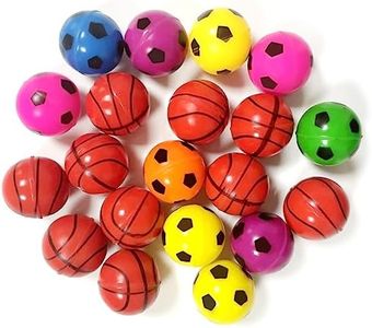 HAIKING Small Rubber Balls, 20 Pcs Mini Soccer Bouncy Balls for Boys and Girls (Football & Basketball)