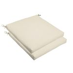 Sorra Home Trupedic x Sunbrella - Indoor Outdoor Chair Cushions, Set of 2 | Perfect for Office, Dining, Kitchen, Patio, Porch or Deck | Measurements: 19 in x 19 in x 2.5 in | Canvas Natural