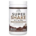 Country Farms All-in-One Super Shake Meal Replacement 15g Plant Protein Dietary Supplement with Superfoods, Vitamins, Probiotics and Prebiotics, 12 Servings, Chocolate, 12.48 Oz