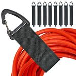 Extension Cord Organizer(8 Pack), Garage Organization and Storage, 16-Inch(Unfolded) Heavy Duty Storage Strap for Extension Cords, Cables, Hoses and Ropes, with Triangle Buckle for Hanging - Black