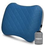 YISSVIC Camping Pillow for Sleeping Inflatable Pillow Travel with Removable Cover for Neck Lumber Support Backpacking Pillow Travel Air Pillows for Camping, Hiking, Airplane Flight (Dark Blue)