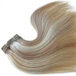 100g -12" 14" 16" 18" 20" 22" 24" 26"- Full Head Remy Human Hair Weaves/wefts for Sew in or Glue in- Grade AAA-Multi-Colours (18", 8/613 Light Brown/Bleach Blonde Mix)