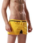 SEOBEAN New Mens Low Rise Sports Soft Running Training Short Pants (M(31-33 inch) Asian Size L, 2665 Yellow)