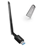 QGOO USB WiFi Dongle, AC1300 5dBi Antenna WiFi Dongle for PC, Wireless Adapter for PC/laptop, USB Wifi 802.11ac Dual Band 2.42/5.8GHz, USB WiFi Adapter for Windows 11/10/8/8.1/7, Mac OS 10.9-10.15