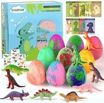 Bath Bombs for Kids with Toys Inside, 9 Pack Organic Dinosaur Bath Bombs Gift Set, Bubble Bath Fizzes, Bath Toys for Kids 3-5, Stocking Stuffers for Kids, Christmas and Birthday Gifts for Boys