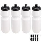 ZMCYN 4 Pack 800ML (27 oz) Sports Water Bottles Sports and Fitness Squeeze Water Bottles, Cycling Water Bottles Bike Bottle for Gym, Outdoor, School & Office - Extra Labels, 1 Pen