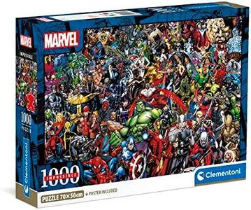 Clementoni- Marvel Impossible Puzzle-Marvel-1000 Pezzi Adulti, Difficili, Impossibili, Puzzle Supereroi, Made in Italy, Multicolore, 39709