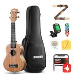 Donner Concert Ukulele Beginner Kit 23 inch Ukulele Starter Set Mahogany Wood Adult with Free Online Lesson Nylon String Ukulele Hawaii Guitar Pack DUC-200