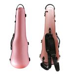 Vetimobato Hard Shell Violin Case 4/4 Full Size Strong Light Carbon Fiber Violin Box Anti-Scratch Scratch Shaped Flight Case Backpackable Travel Violin Case (Pink gold)