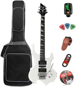 Guitare électrique adulte débutant débutant guitare rock costume professionnel (White)