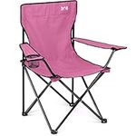 Trail Pink Camping Chair Lightweight Folding Cup Holder Carry Bag 100kg Capacity