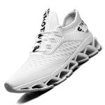 Men's Running Shoes Mesh Athletic Sport Sneakers Gym Fashion Trainers Tennis Casual Walking Zapatos White