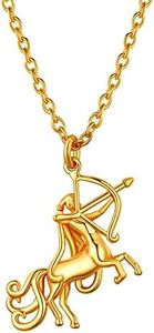 U7 Constelación 3D collar colgante para mujeres hombres elegante collar de signo de estrella regalos para amigos Colgantes Dorados de Sagitario Horóscopo para Mujeres Símbolos Zodiácos