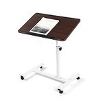 HOMION Table Adjustable Folding Portable Table, Lounge, Bedroom Furniture, Living, Tv, Multi Function Office Picnic Garden Laptop Stand Care home Table (Brown)