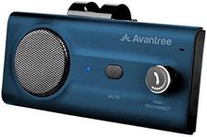 Avantree CK11 Bluetooth 5.0 Hands Free Cell Phone Car Kit, Loud Speakerphone, Siri Assistant, Motion AUTO ON, Volume Knob, Wireless in Car Handsfree Speaker with Visor Clip – Blue