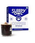 Sleepy Owl Hot Brew Original | 100% Arabica Ground Coffee Drip Bags | Medium Roast | 10 x 10g Dip Bags | Brews in 5 min - No Equipment Needed | Travel Pack