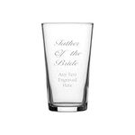 Pint Glass [Custom] Engraved Personalised Father of The Bride PG9 in Silk Lined Gift Box