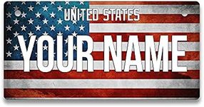 Bleu Reign Motorcycle License Plate Personalized Country USA Flag Custom Name 4x7 inches Moped Golf Cart Auto Tag