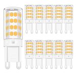 YUANHENLIZ G9 LED Light Bulbs Dimmable, 5W LED Small Corn Bulb Warm White, 360° Beam Angle Energy Saving Light Bulbs for Home Lighting LED Lamp 10 Pack