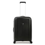 DELSEY PARIS Brisban 66 Cms Medium Polypropylene Hard Sided 4 Double Wheels Suitcase/Spinner Luggage/Trolley Bags For Travel With Tsa Lock (Black)