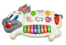 Toyshine Rabbits Musical Piano with 3 Modes Animal Sounds, Flashing Lights & Wonderful Music (Battery Included)