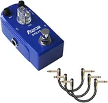 AZOR Vintage Analog Delay Guitar Effect Pedal with Guitar Effect Pedal Cables 3 Pack (Gold)