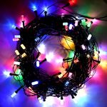 GIGAWATTS LYCODI 30m Serial String Light Fairy Rice Lights with LED Bulb Indoor Outdoor Decoration for Wedding Home Festival Diwali Christmas & Party (Multicolour, 1Pc)