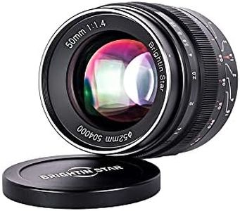 Brightin Star 50mm F1.4 Big Aperture APS-C Manual Focus Mirrorless Camera Lens, Fit for Canon EOS-M Mount M, M2, M3, M5, M6, M10, M100, M50, M200 (Black)