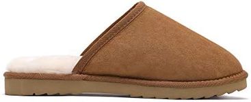 Yellow Earth Men's Classic Scuff Ugg Slipper, Chestnut, US 13