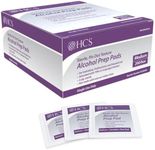 HCS Alcohol Prep Pads - 70% Isopropyl Alcohol Wipes, Individually Wrapped - 2 ply, Textured - Skin Prep Alcohol Swabs - Sterile Alcohol Pads (200/Box, Medium)