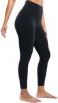 ENERBLOOM Workout Leggings for Women Yoga Pants 7/8 High Waisted Athletic Tights Silky Feeling Soft 25" Gym Activewear Lounge Black Medium