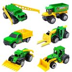 Oriate Children Diecasting Farm Car Toy Set 6pcs, Harvester, Transporter, Truck, Sprayer Small Farm Toys, Mini Cars Model Christmas, Birthday, 3 Years Old and Up Boys Girls Gifts