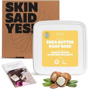 Skin Said Yes Shea Butter Soap Base - 10Lb Melt and Pour Soap Making Supplies with Organic Shea Butter - No Palm Oil, Vegan, Antioxidant-Rich and Gentle on the Skin - Crafting Recipe Book Included