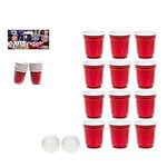 Navoys 14 Piece Set Mini Beer Pong Game - Stag & Hen Parties - Christmas - Holiday, Party Drinking Games, Includes 2 Balls + 12 Red Cup