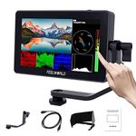 Feelworld F6 Plus 5.5 Inch DSLR On Camera Field Monitor Touch Screen 3D Lut Small Full HD 1920x1080 IPS Peaking Focus Video Assist 4K HDMI 8.4V DC Input Output Include Tilt Arm