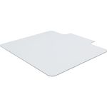 Lorell Tempered Glass Chairmat with Lip, 53" Width x 45" Depth x 0.25" Thickness, Clear, 1 Each