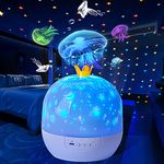 Star Projector Night Light for Kids, 2 in 1 Projector and Night Light for Kids Room,360° Rotation Ocean Galaxy Projector for Children Baby Nursery Toys Birthday Christmas Gift (6 Films)